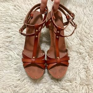Madden Girl Brown Leather Wedges